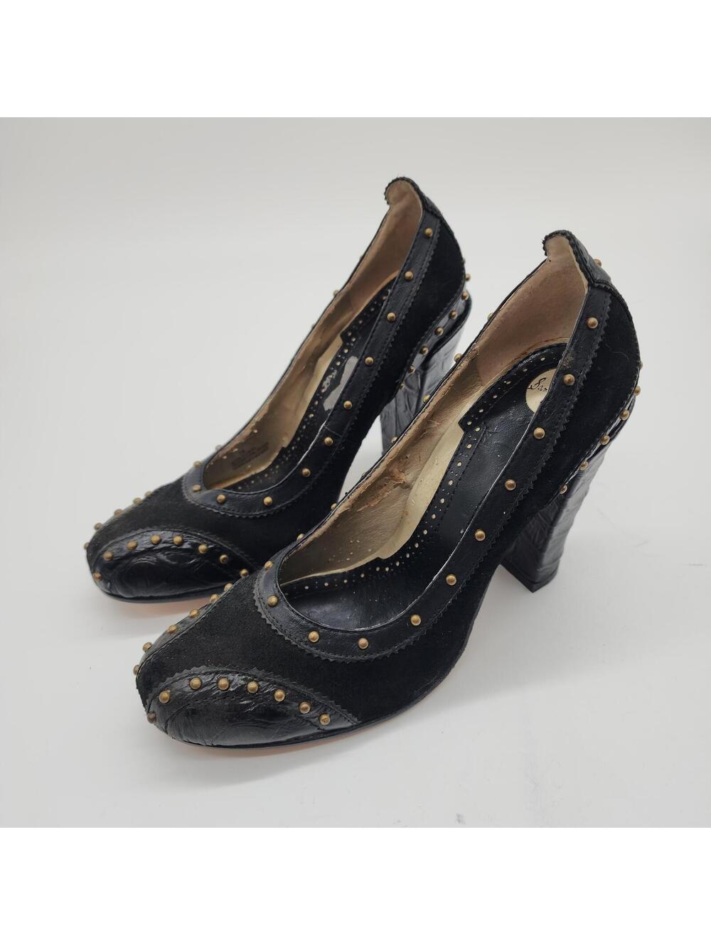 Sam Edelman studded python leather suede unique heels 7 M